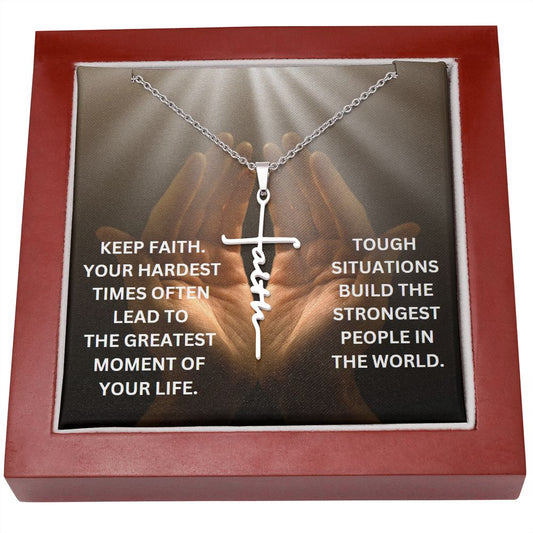 Keep Faith, Motivational Gift Necklace: Inspirational Gift, Encouragement, Empowering, Sobriety Recovery, Breast Cancer, Strength Necklace  Motivational Quotes, Encouragement, Empowering, Compass