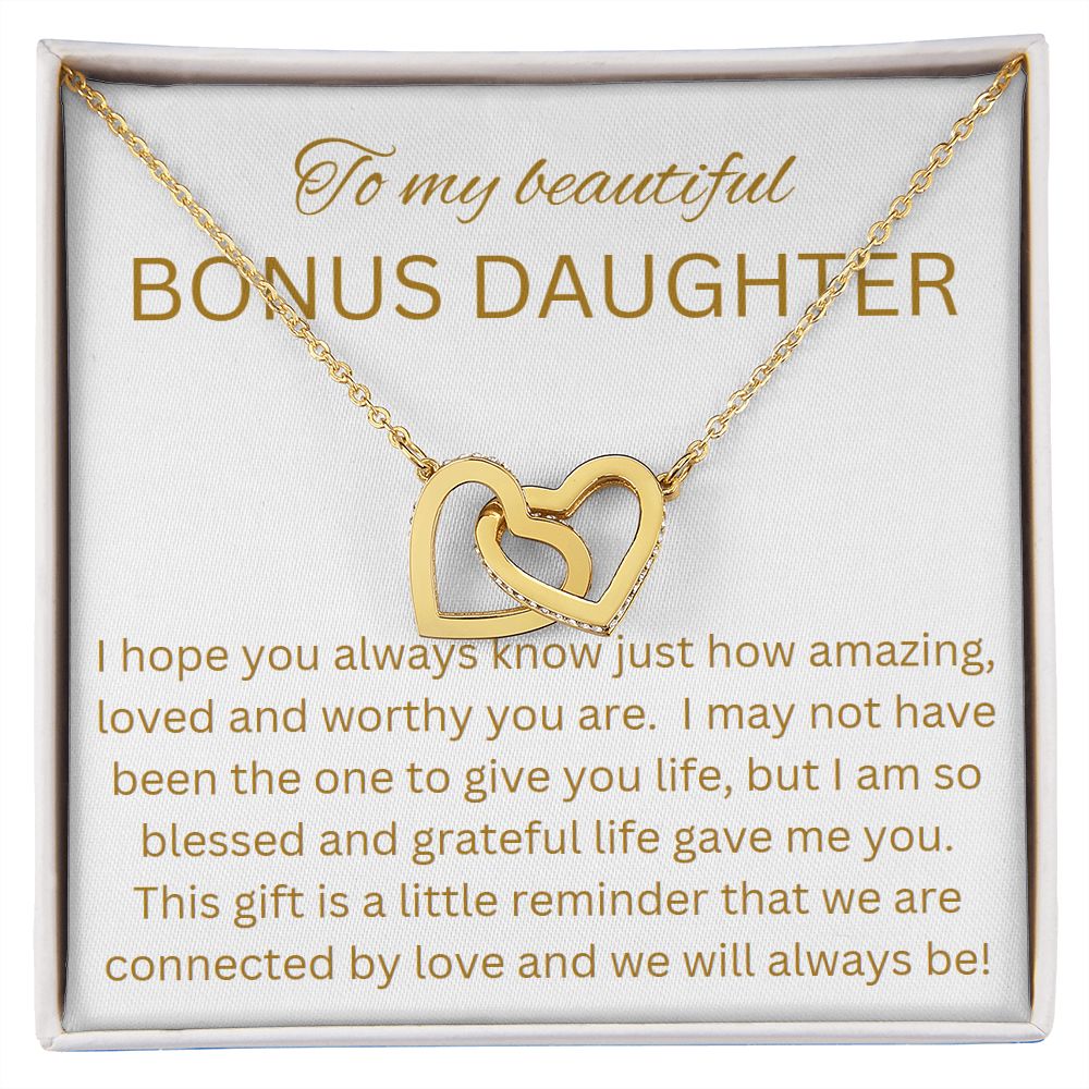 Interlocking Hearts to Bonus Daughter, Daughter-in-Law, Grandaughter, Birthday gift, just because, xmas gift