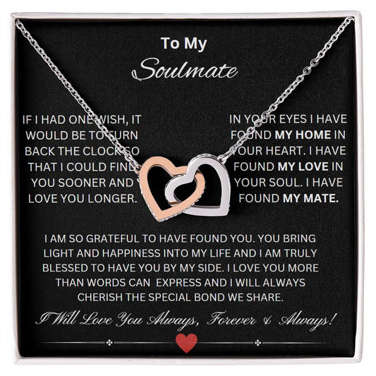 Interlocking Hearts Necklace. Wife Gift, Mother's Day Gift, Wife Necklace,  Mother's Day Gift From Soulmate, Mother’s Day Gift From Spouse, Wife Birthday Gift, Soulmate Birthday Gift, Just Because Gift to Wife, Birthday Gift, Anniversary Gift