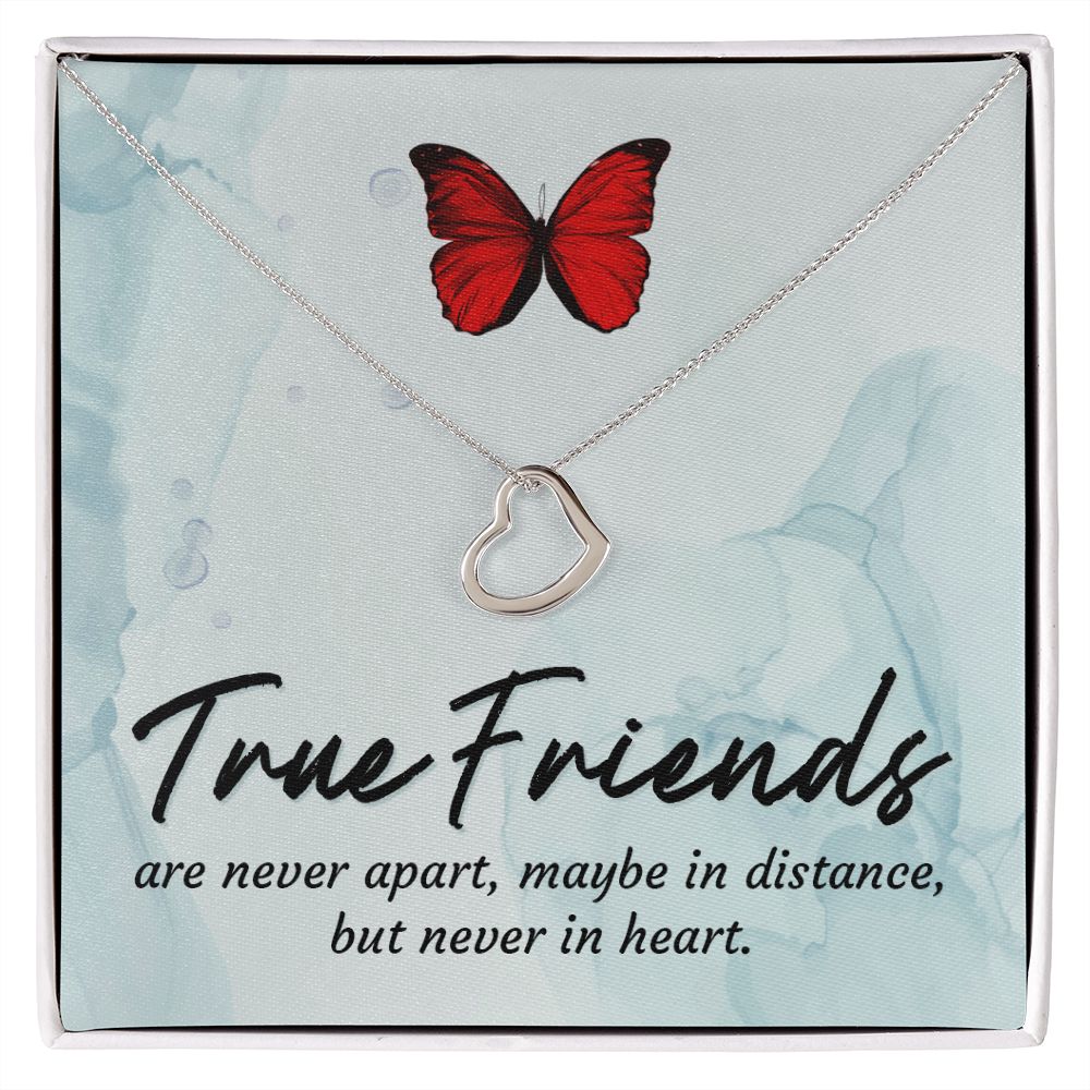 True Friends-- Delicate Heart Necklace,