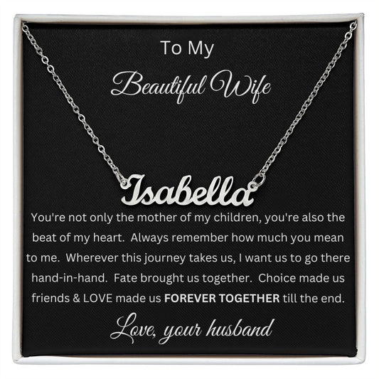 Personalized Name Necklace is the perfect gift for your wife.  Great Valentine's Day Gift, Special Occasion, or Just Because