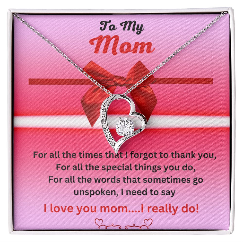 Forever Love Necklace, To Mom Mother's Day Gift, Birthday Gift, Just Because Gift, Mom Necklace, Gift to Mom, Heart Necklace