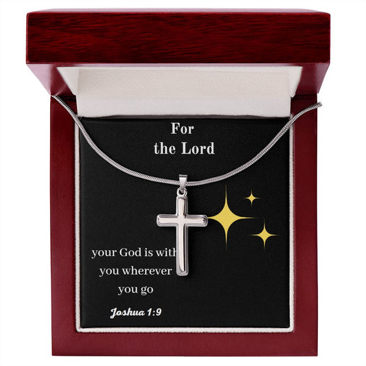 Stainless Steel Cross Necklace, For the Lord Your God is with you, Cross Pendant, Holy Confirmation, Gift from Godparent, Gift from Parents, Confirmation Necklace, Baptism Gift, First Communion, Faith, Christening, Confirmation, Cross Necklace