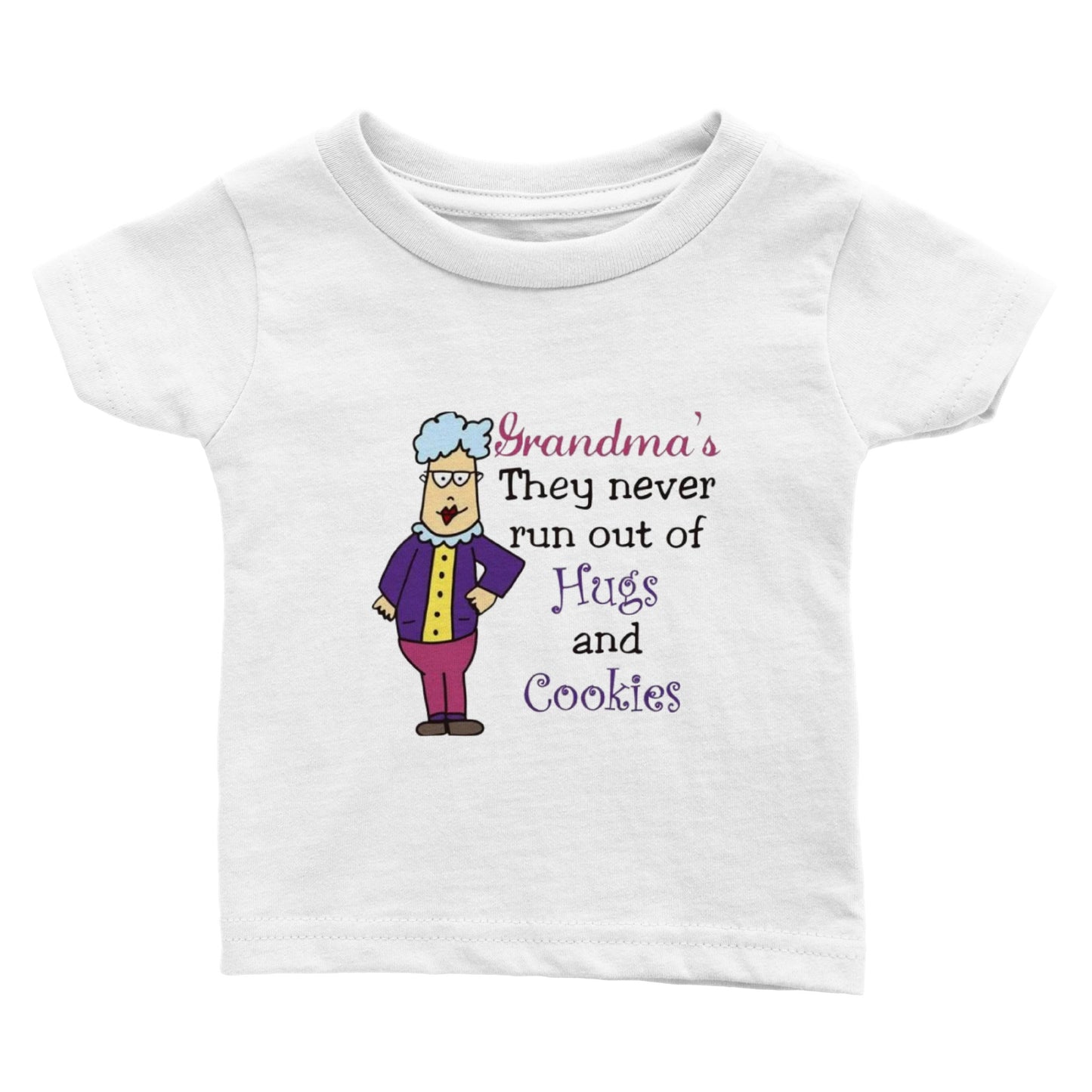 Grandma's They Never Run Out of Hugs. Classic Baby Crewneck T-shirt