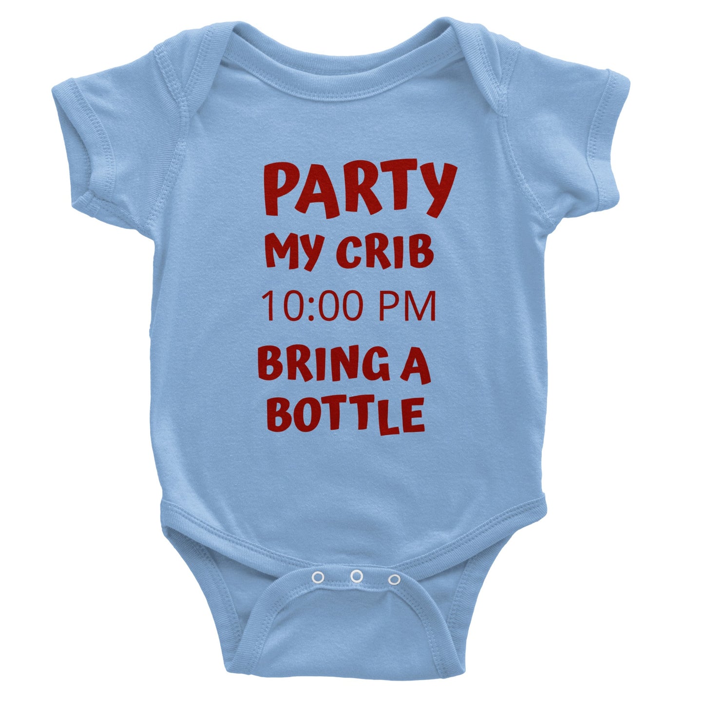 Party My Crib Classic Baby Short Sleeve Bodysuit