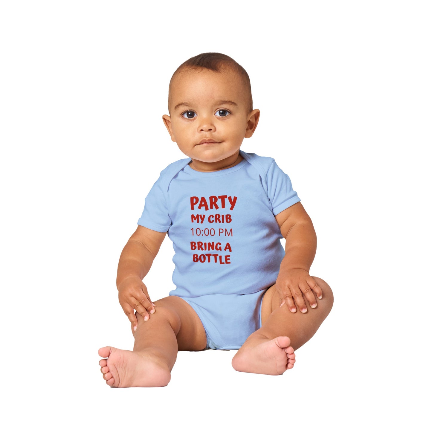 Party My Crib Classic Baby Short Sleeve Bodysuit